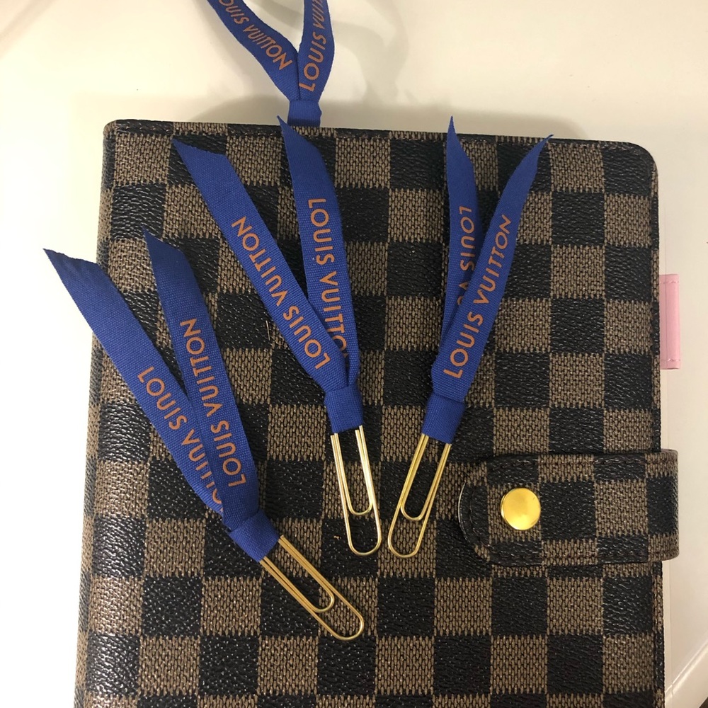 Authentic LV blue ribbon paper clip/bookmark